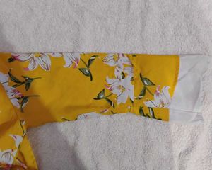 Floral Yellow Peplum Top