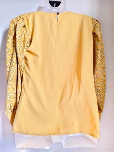 Used Yellow Pleated Top