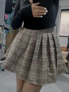 Korean Plaid Mini Skirt