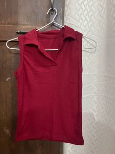 Red Sleeveless Top