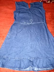 Denim Frook For Girls