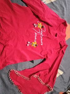 Red Long Sleeve Top