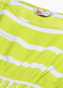 Women Fluorescent Green &amp; White Striped Maxi Dress