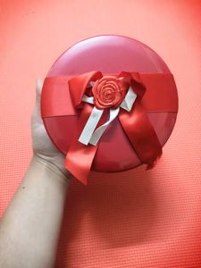 Red Colour Round Metal Box