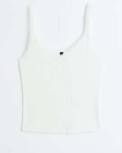 H&amp;M Lace Trimmed Top