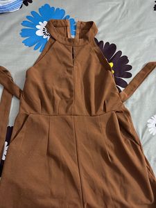 Brown Halter Jumpsuit