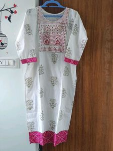 Elegant White Printed Kurta