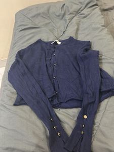 Navy Button-Down Cardigan