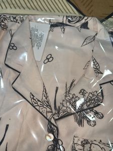 Floral Print Satin Night Suit