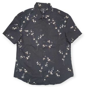 H&amp;M Men Black &amp; White Printed Cotton Shirt