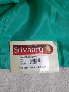 Pista Green Pink Bridal Lehenga Semi Stitched