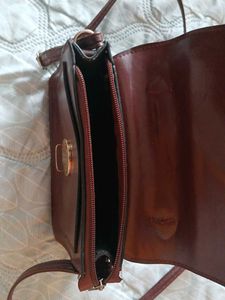 Brown PU Leather Crossbody Bag