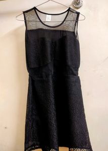 Sheer Panel Mini Dress