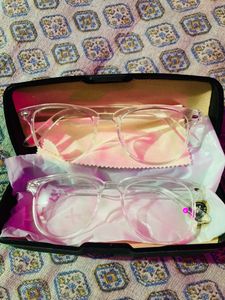 White Transparent Glasses Zero Power Pack Of 2