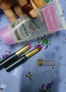 nyn lipsticks and huda beauty primer