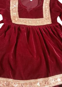 Party Wear Velevet Dhoti Frock Set