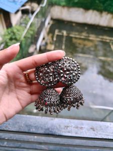 Beautiful Oxidised Jhumkas ( Pack Of 4)