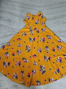 Yellow Dress Sleeveless With Printed