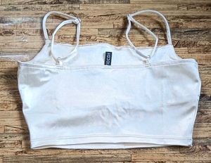 White Satin Ruched Crop Top