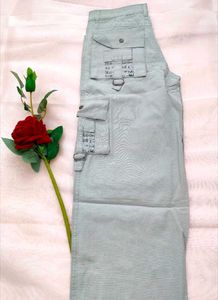 🩶 Straight Grey Comfy  Cargo Jeans 🩶