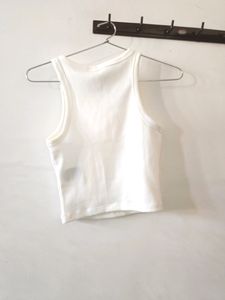 Ribbed White Tank Top