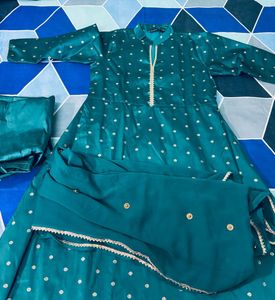 Teal Embroidered Kurta Set