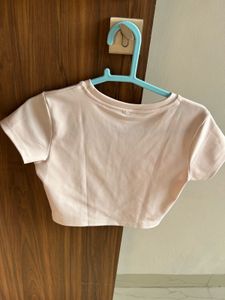 Round Neck Printed Cropped Tshirt
