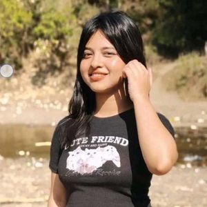 Cute Korean Graphic Crop Top