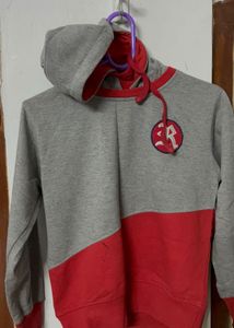 Boys Red &amp; Grey Hoodie