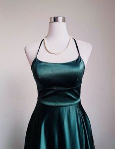 B.darlin Bottle Green Spaghetti Strap Dress.