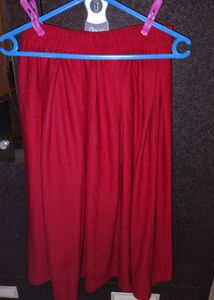 Red Pleated Skirt