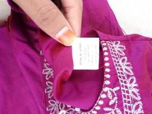 Embroidered Magenta Kurti