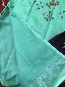 Embroidered Mint Green &amp; Purple Salwar Kameez