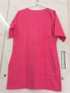 Short Kurta M Size Cotton Pink Formal