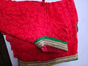 Red Pink Mix Colour Saree