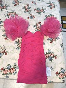 Pink Bodycon Ruched Mini Burthday Dress