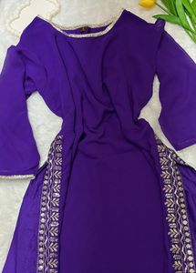 Sequins Purple Kurta Set