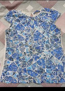 Printed Blue Top