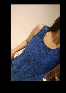 Lace Blue Sleeveless Top By Ginger From Lifestyle