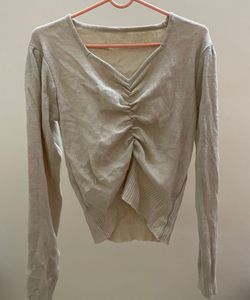 Beige Sweater Top