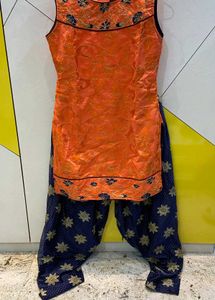 Orange &amp; Blue Salwar Suit