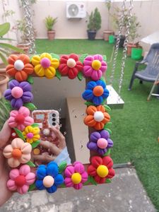 Clay Flower Mirror