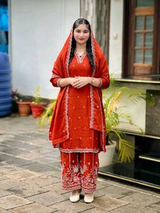 Premium Rangoli Crush Kurta Set For Women