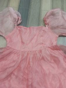Pink Organza Mini Dress