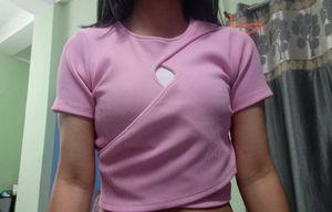 Cute Pink Cutout Crop Top