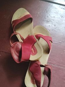Red and Tan Sandals