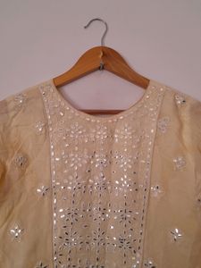 Lemon Yellow Embroidered Ethnic Gown/Kurta