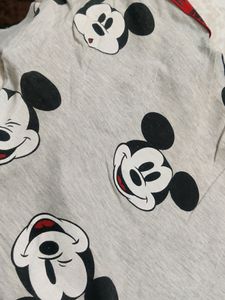 Light Grey Colour With Whole Mickey Mouse Print