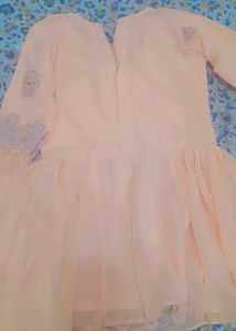 Peach Embellished Party Dress