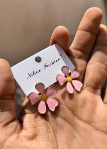 Korean Metal Flower Eaarrings